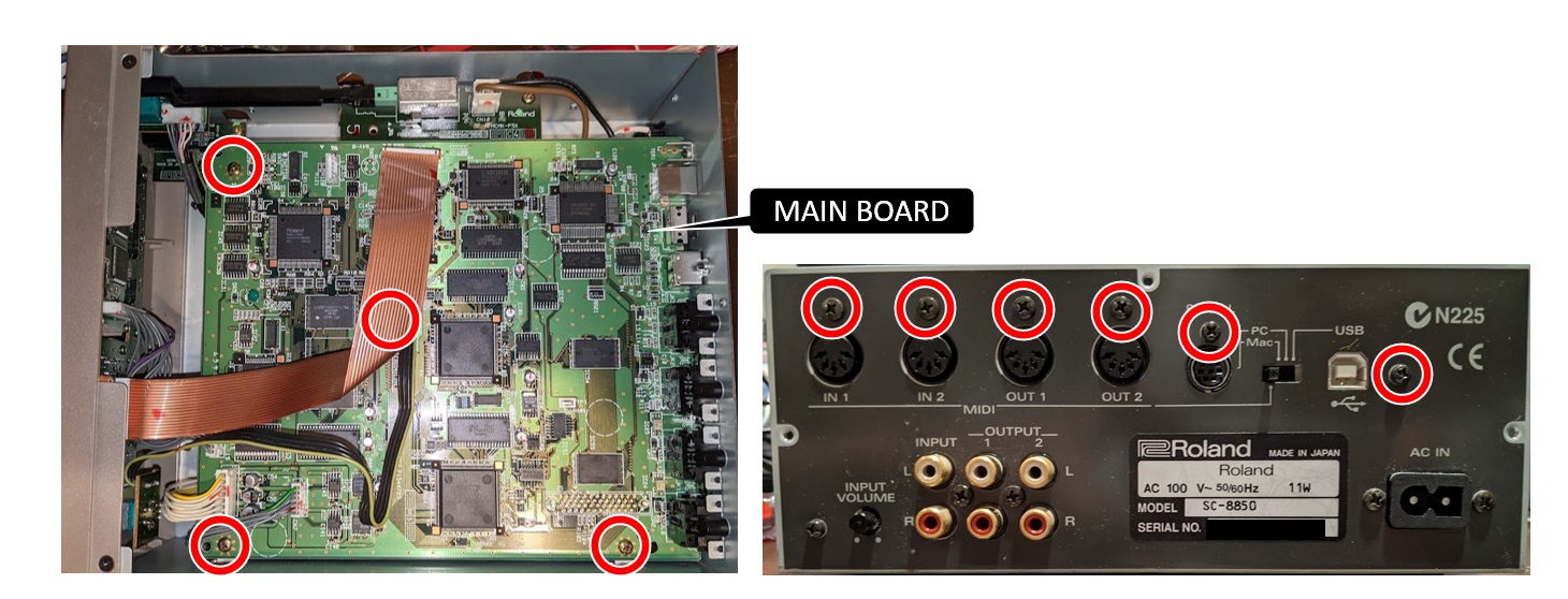 Roland SC-8850の修理：電解コンデンサ交換 | ごはんたべよ